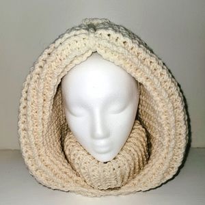 HANDMADE HOODED COWL NECK